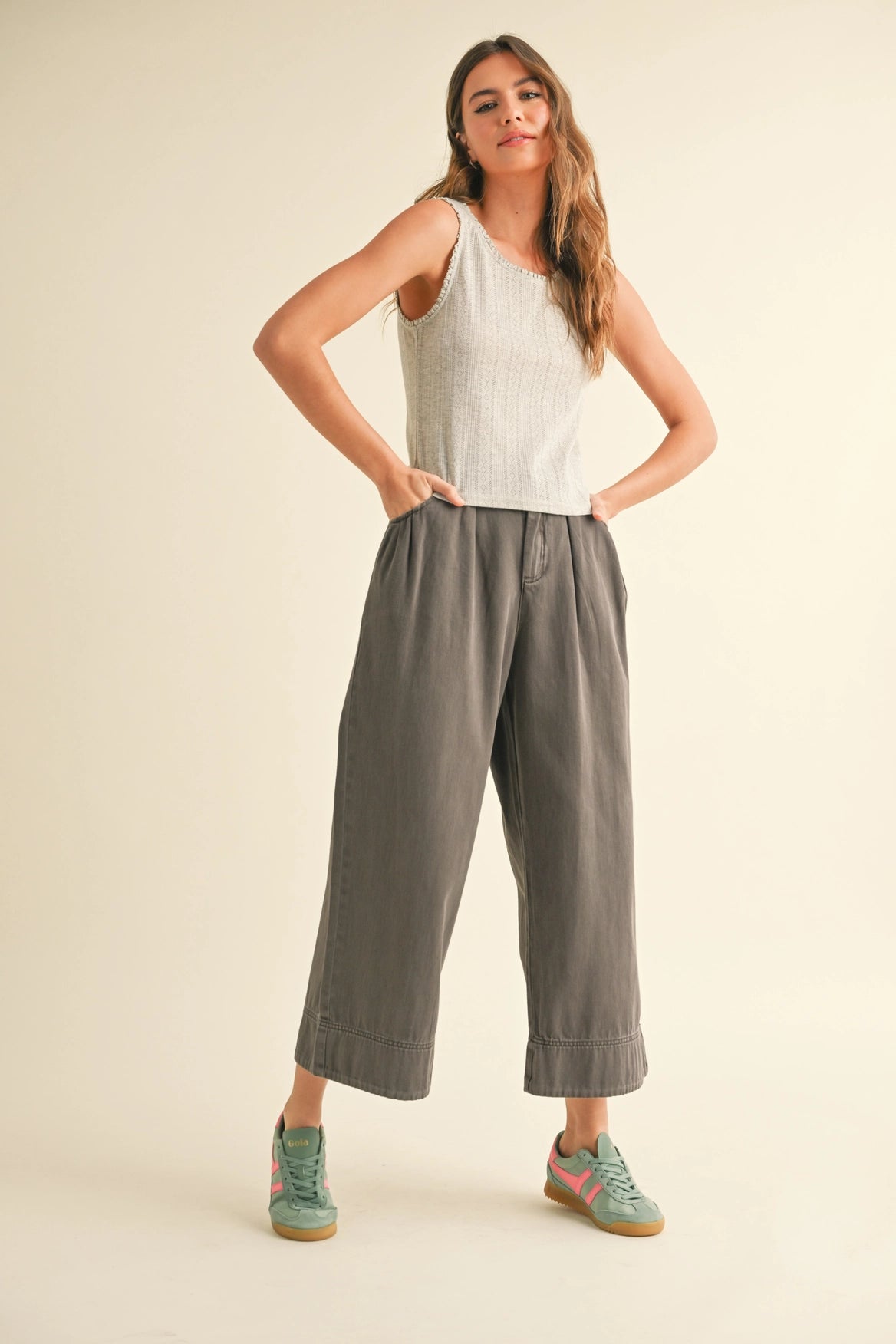 Pointelle Fabric with Mini Ruffle Top