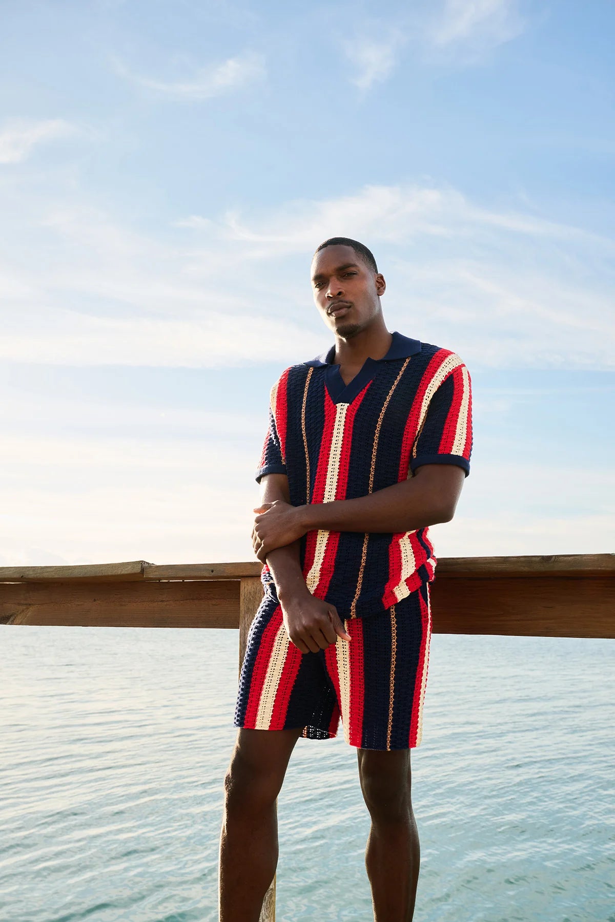 Mavrans Crab Stripe Knit Polo