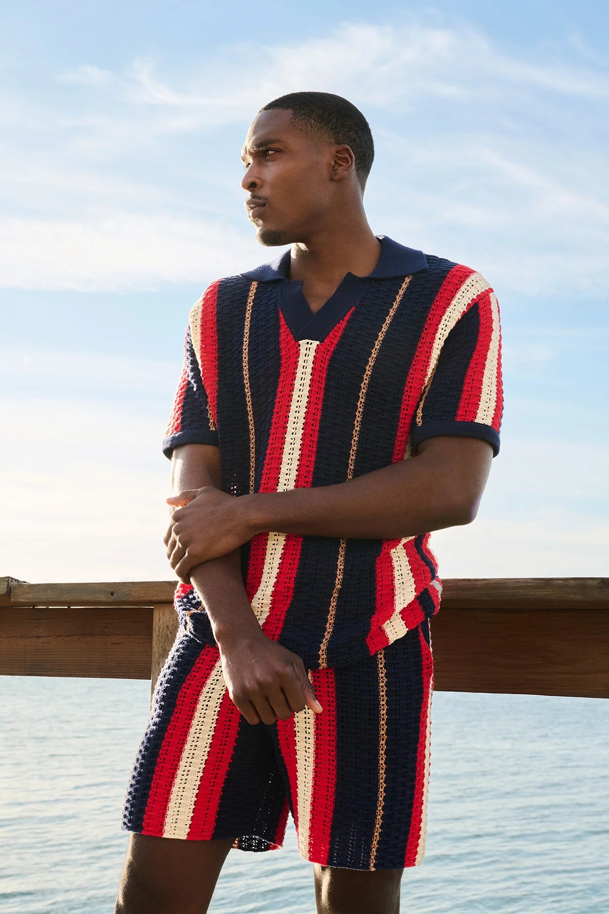 Mavrans Crab Stripe Knit Polo