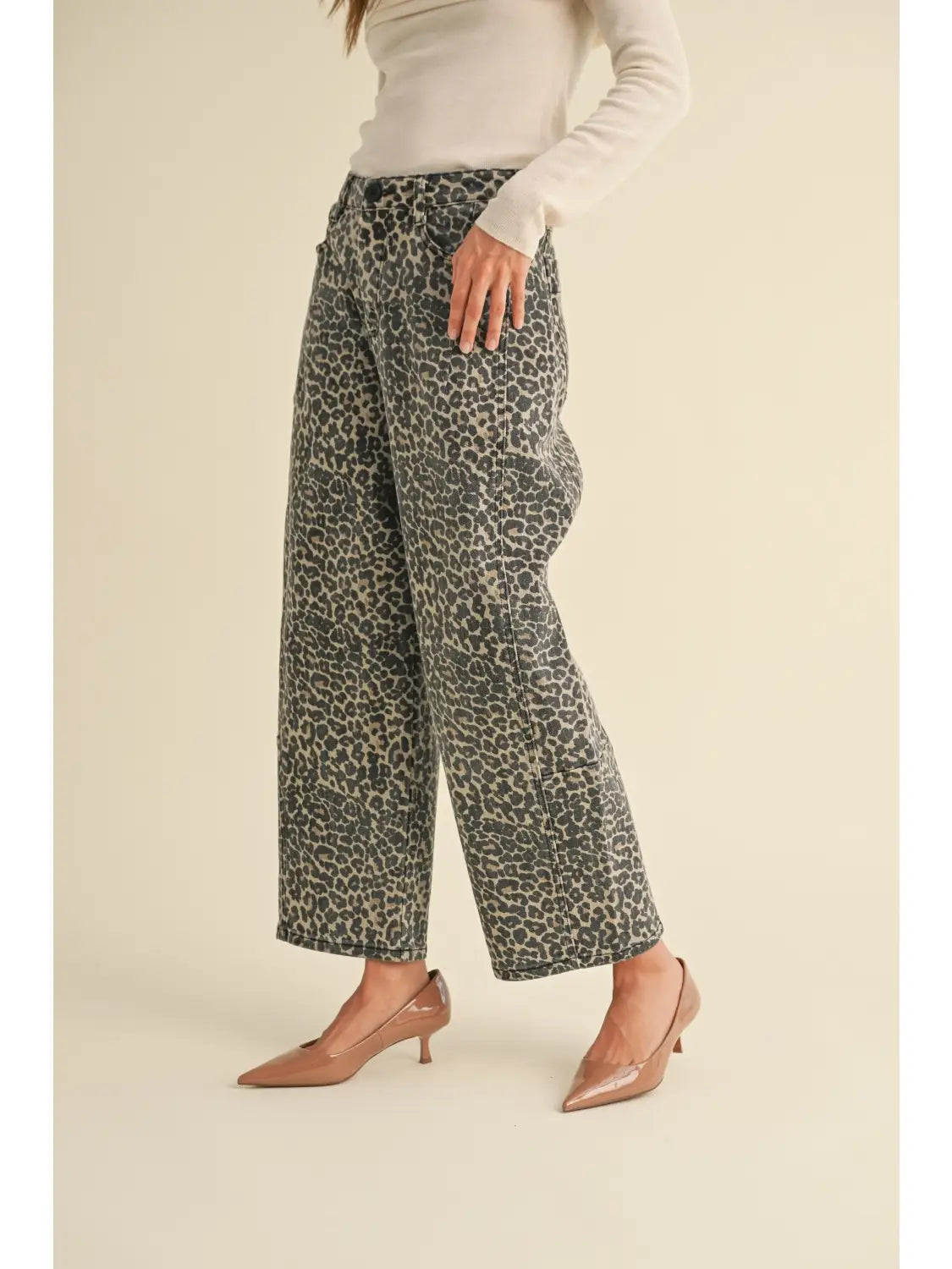 Leopard Barrel Pants