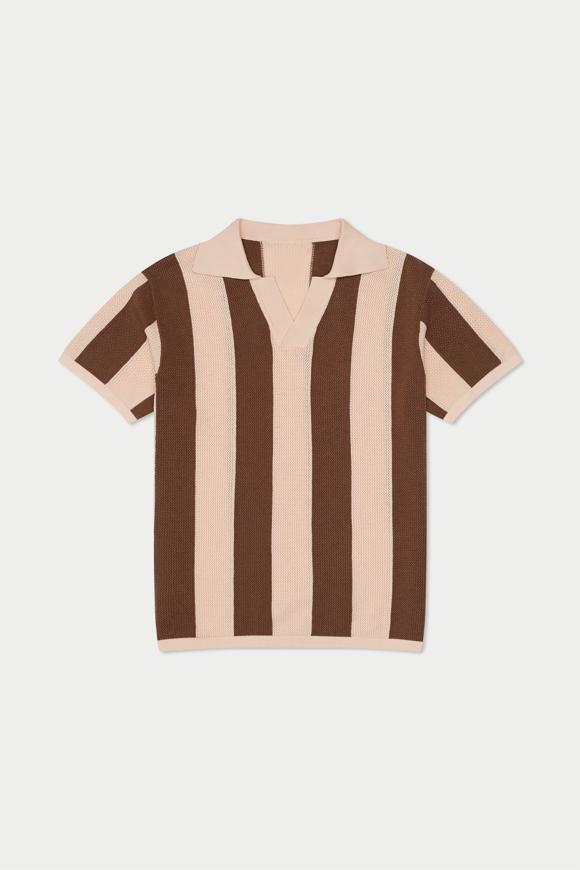 Mavrans Brown Stripe Knit Polo