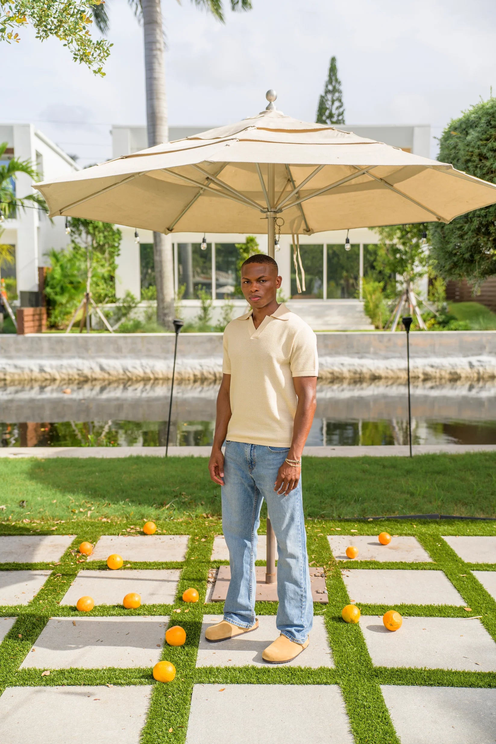 Mavrans Cream Knit Polo