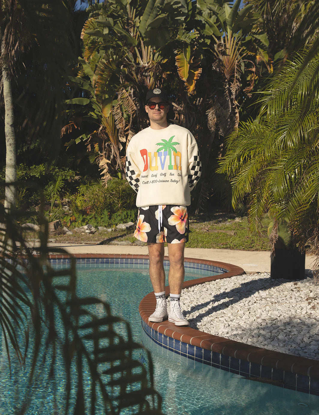 DUVIN Resort Golf Tan Crew Fleece