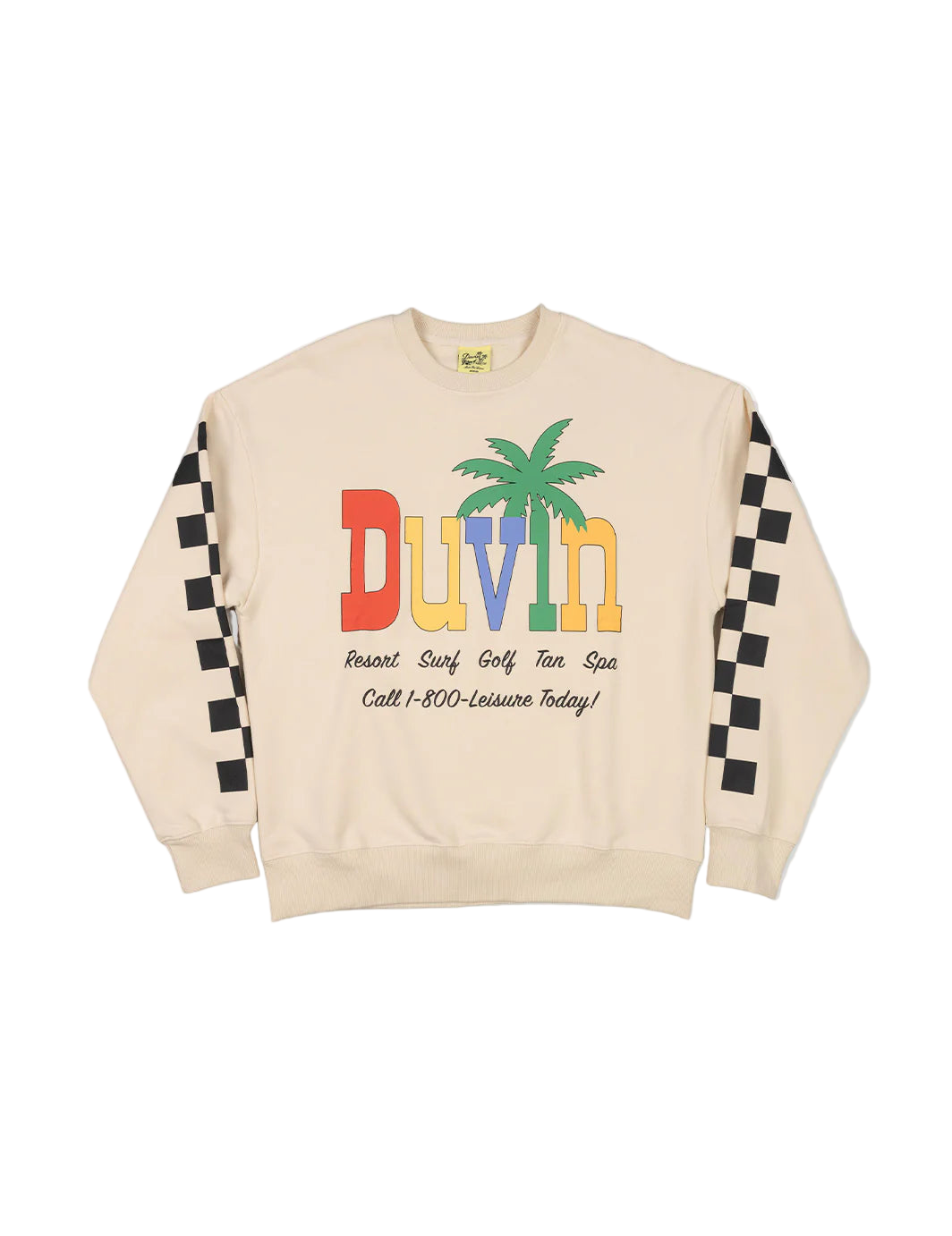 DUVIN Resort Golf Tan Crew Fleece
