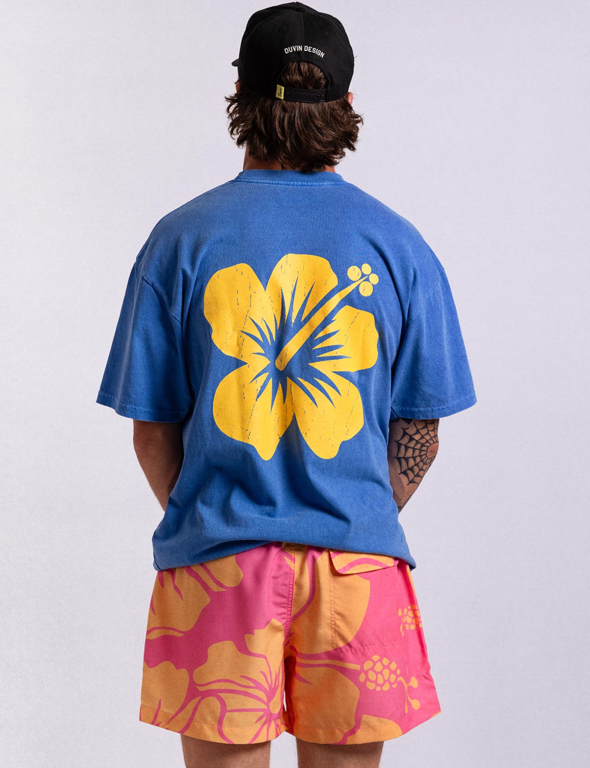 Duvin OVAL FLOWER TEE - BLUE
