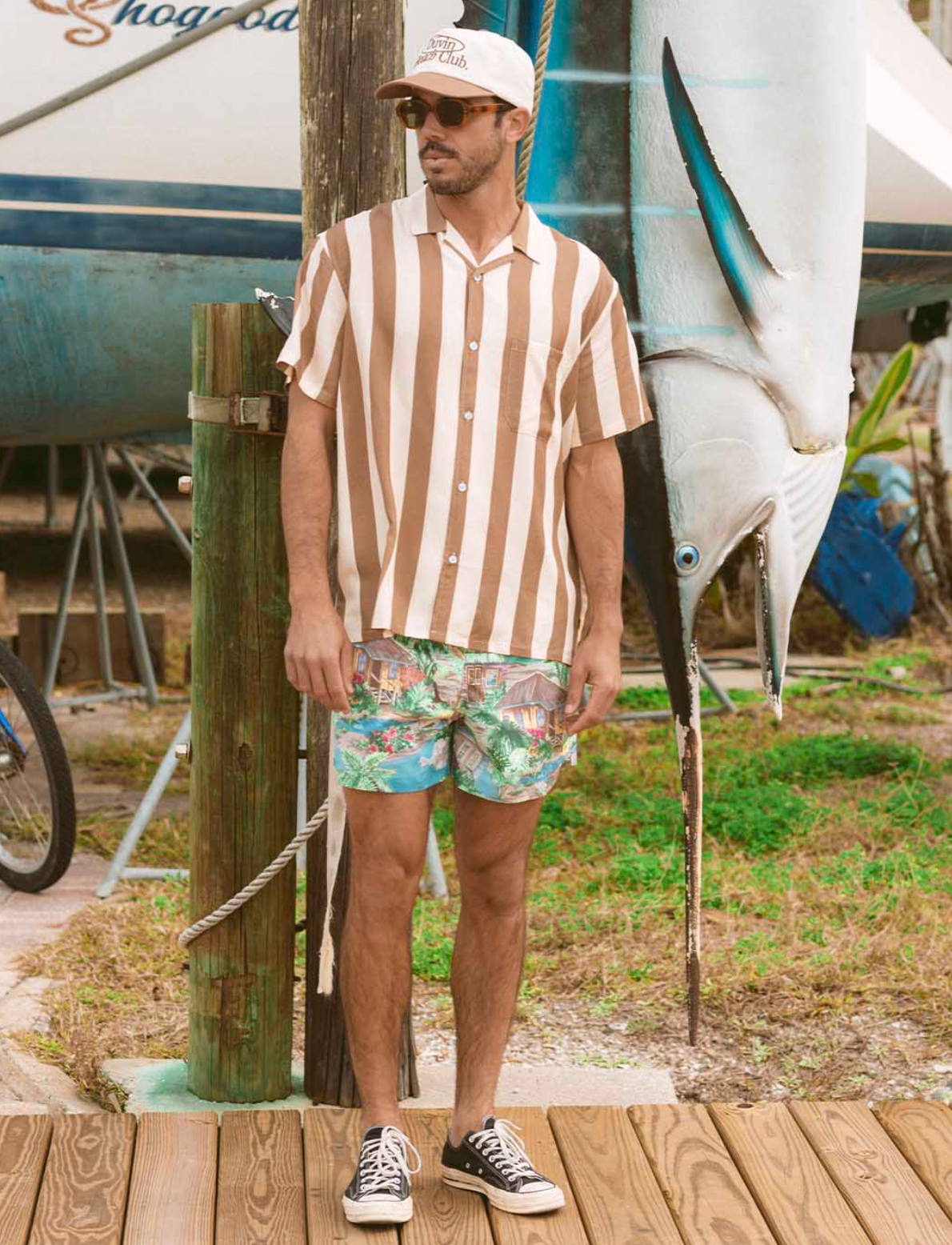 DUVIN TRAVEL CABANA SHIRT BROWN