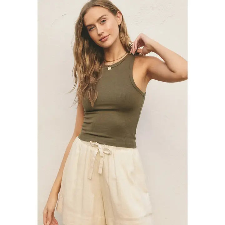 Ribbed Racerback Tank Top