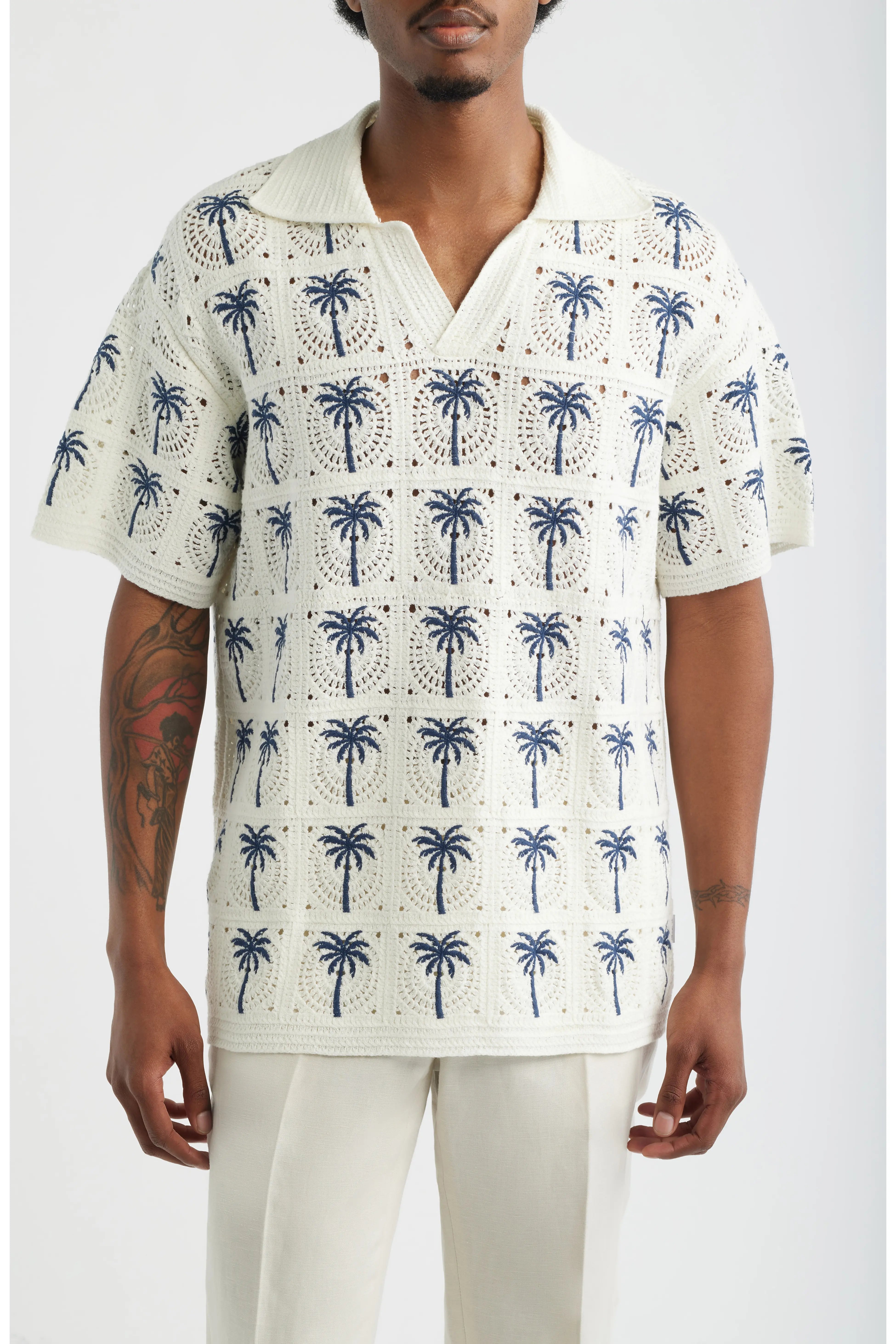 Mavrans Palm Beach Crochet Polo