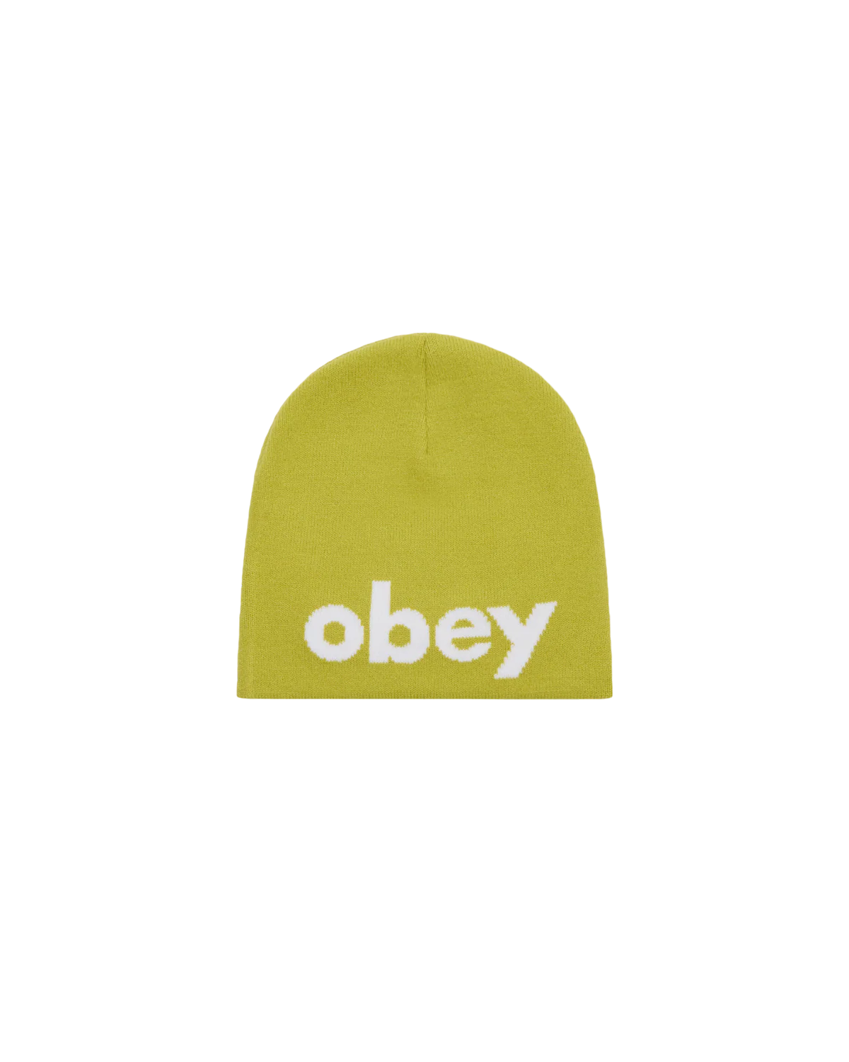 OBEY Beanie Lowercase Chartreuse