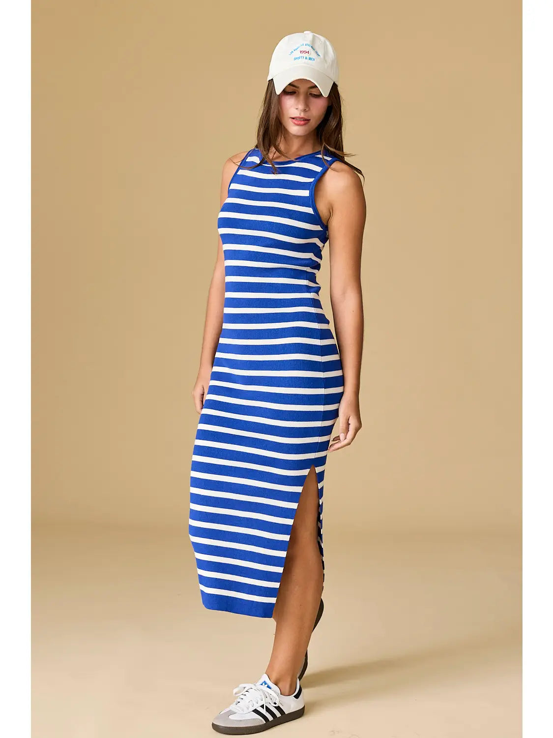 Striped Maxi Dress - Royal / White / SMALL Striped Maxi Dress - Royal / White / SMALL