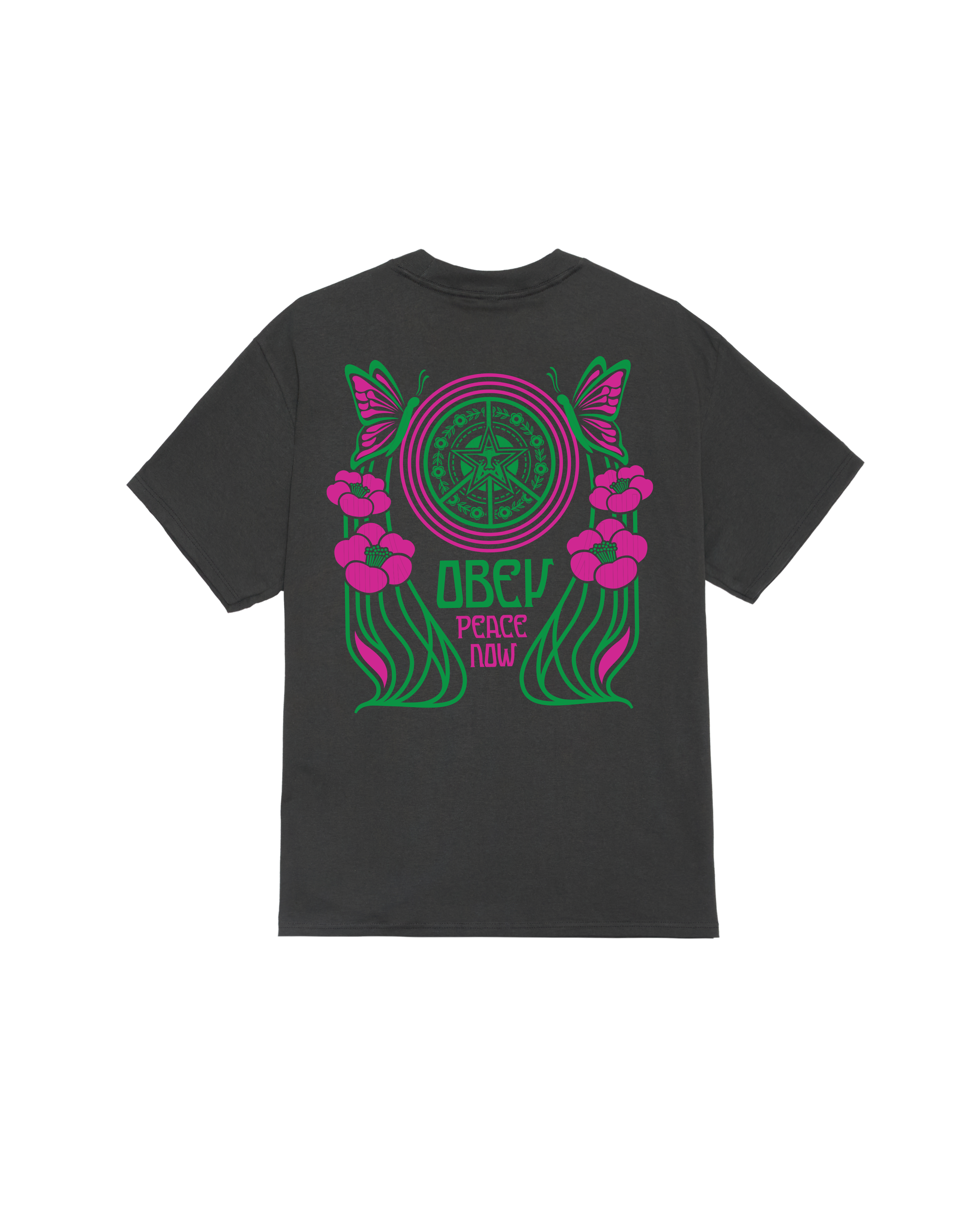 Obey Peace Now Butterflies T-Shirt Black