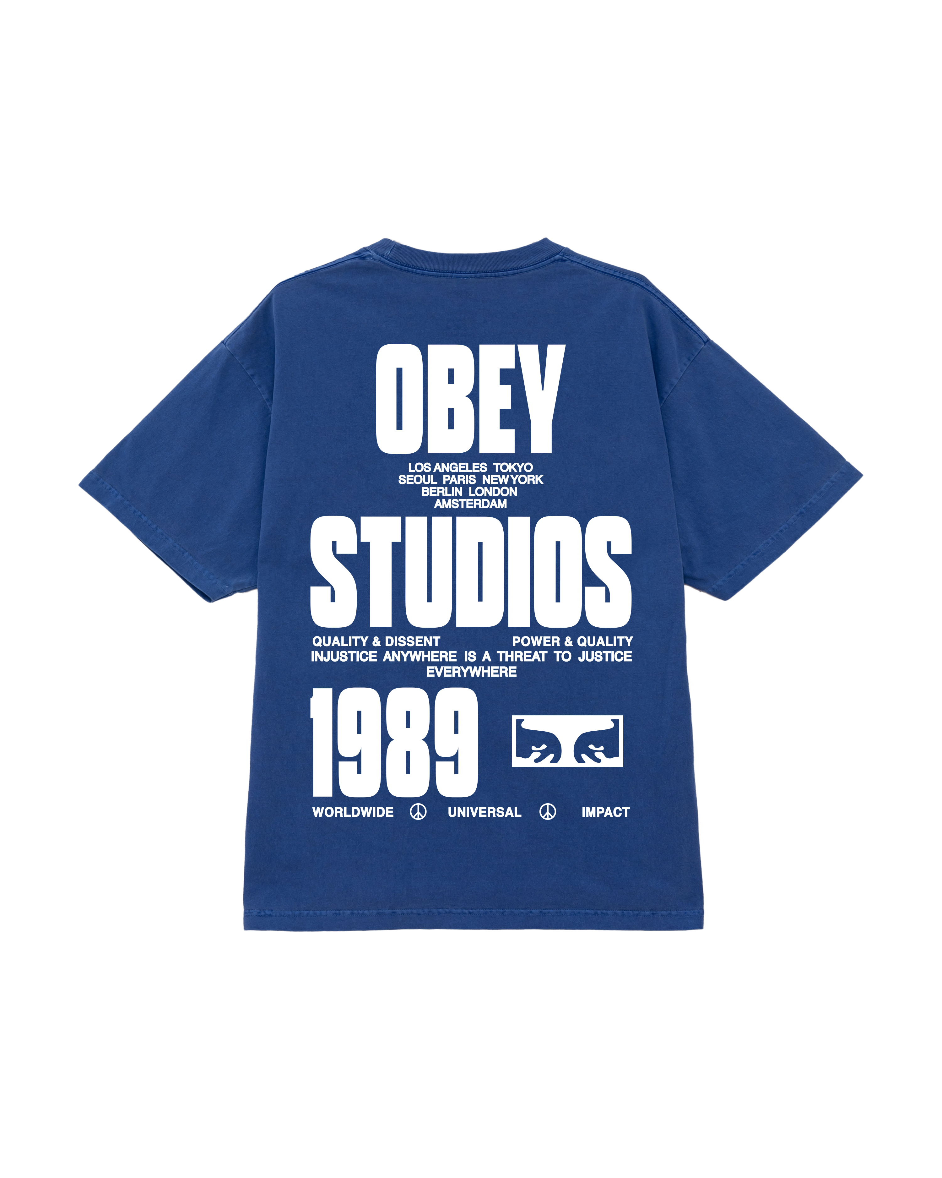 Obey Stamped T-Shirt Blue
