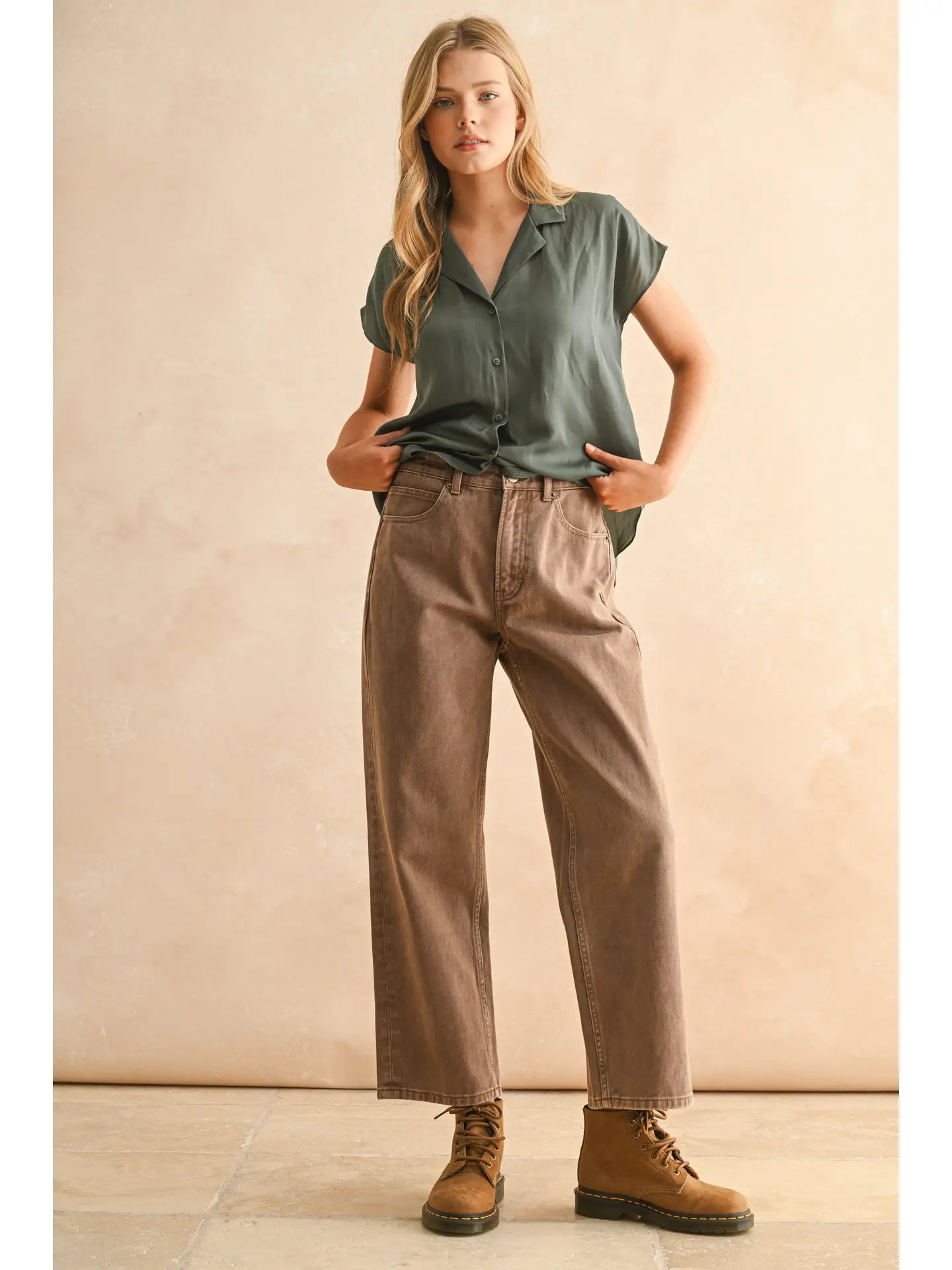 Mocha Barrel Pants