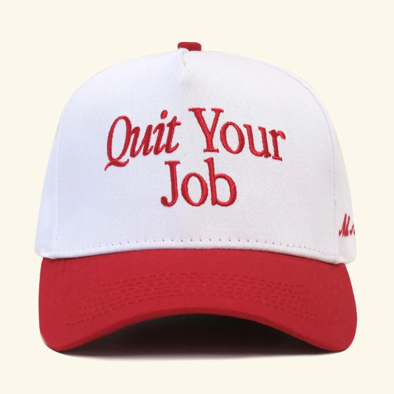 Quit Your Job Snapback - Cherry/White