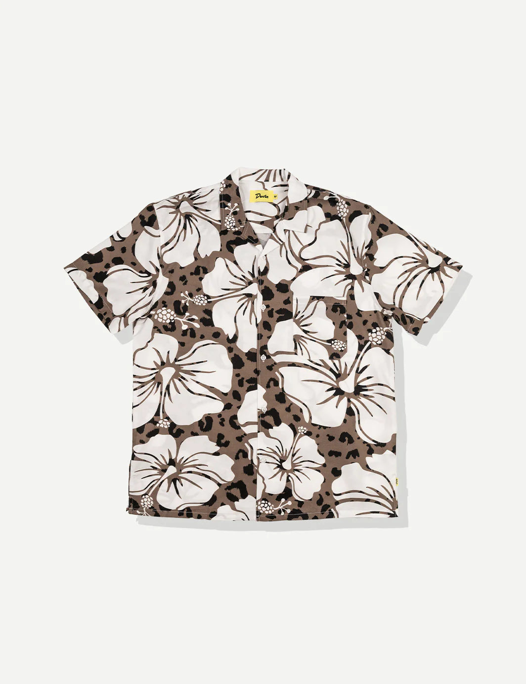 DUVIN HIBISCUS LEOPARD BUTTONUP