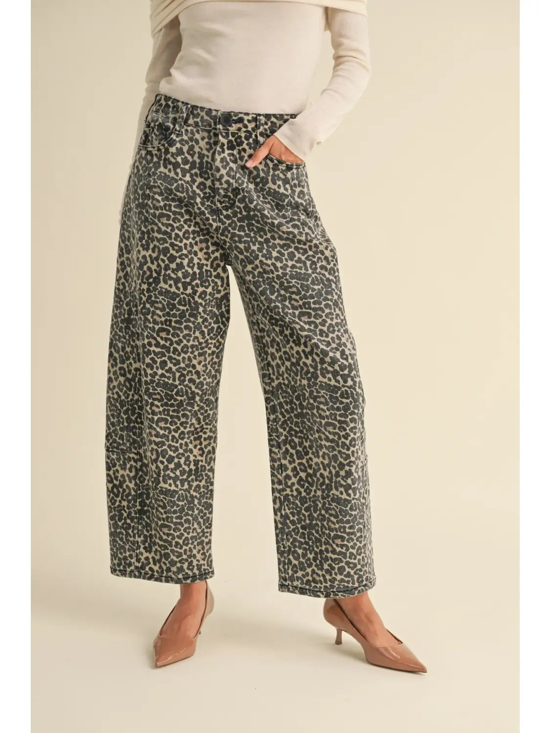 Leopard Barrel Pants