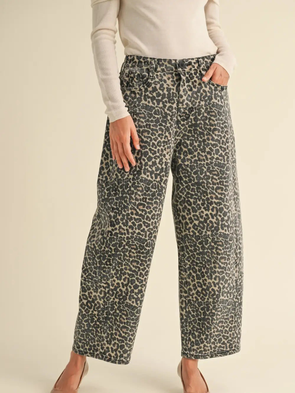 Leopard Barrel Pants