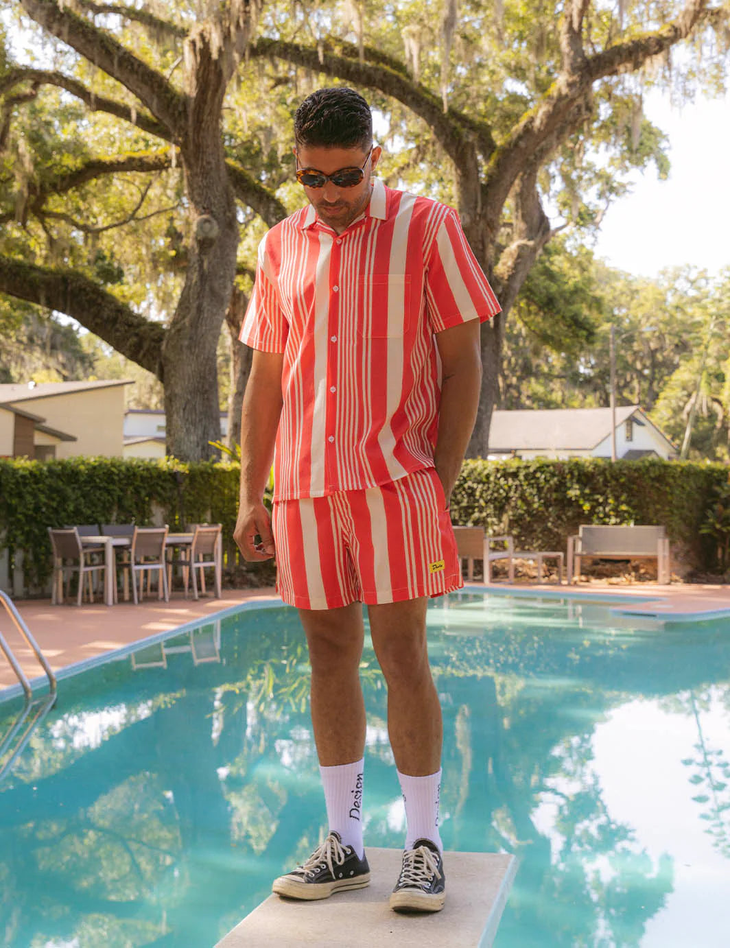 DUVIN MULTI STRIPE LEISURE STRETCH BUTTONUP